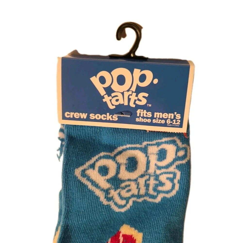 Pop Tarts SOCKS Food Crazy Sock Mens Size 6-12 Crew Novelty Gift Cereal Fun NEW